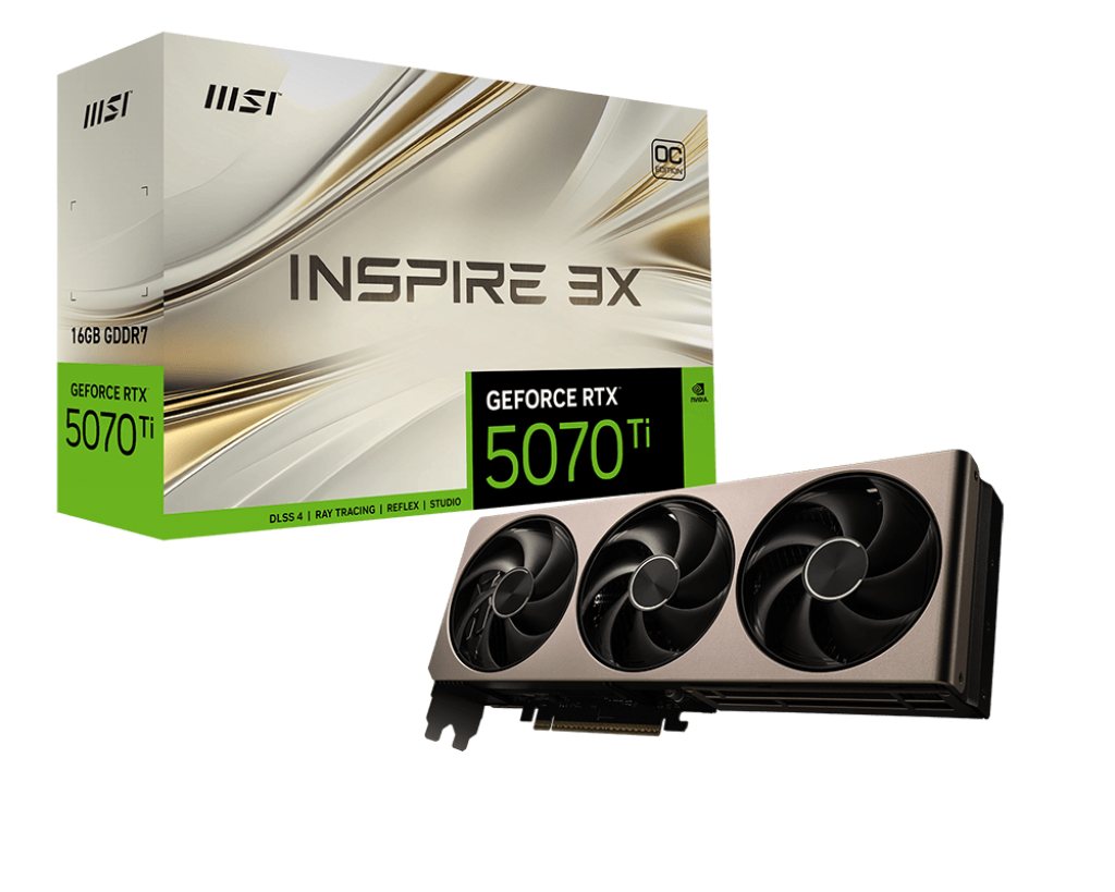 新品　GeForce RTX 5070 Ti 16G INSPIRE 3X OC GeForce RTX™ 5070 Ti 16G INSPIRE 3X OC – MSI Store | Hong Kong